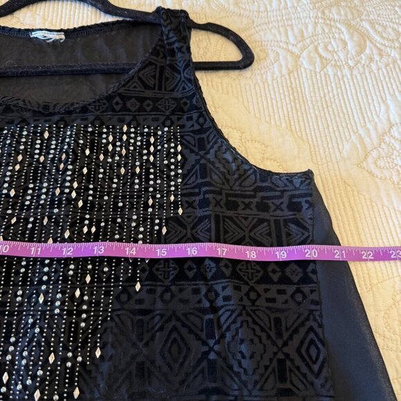 Long loose flowy sheer black tunic women's plus flattering XL - Picture 6 of 7